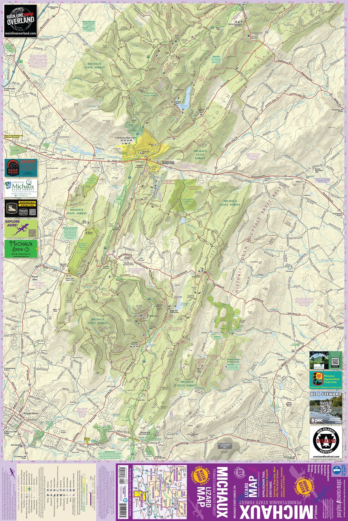 Michaux Lizard Map, Pennsylvania