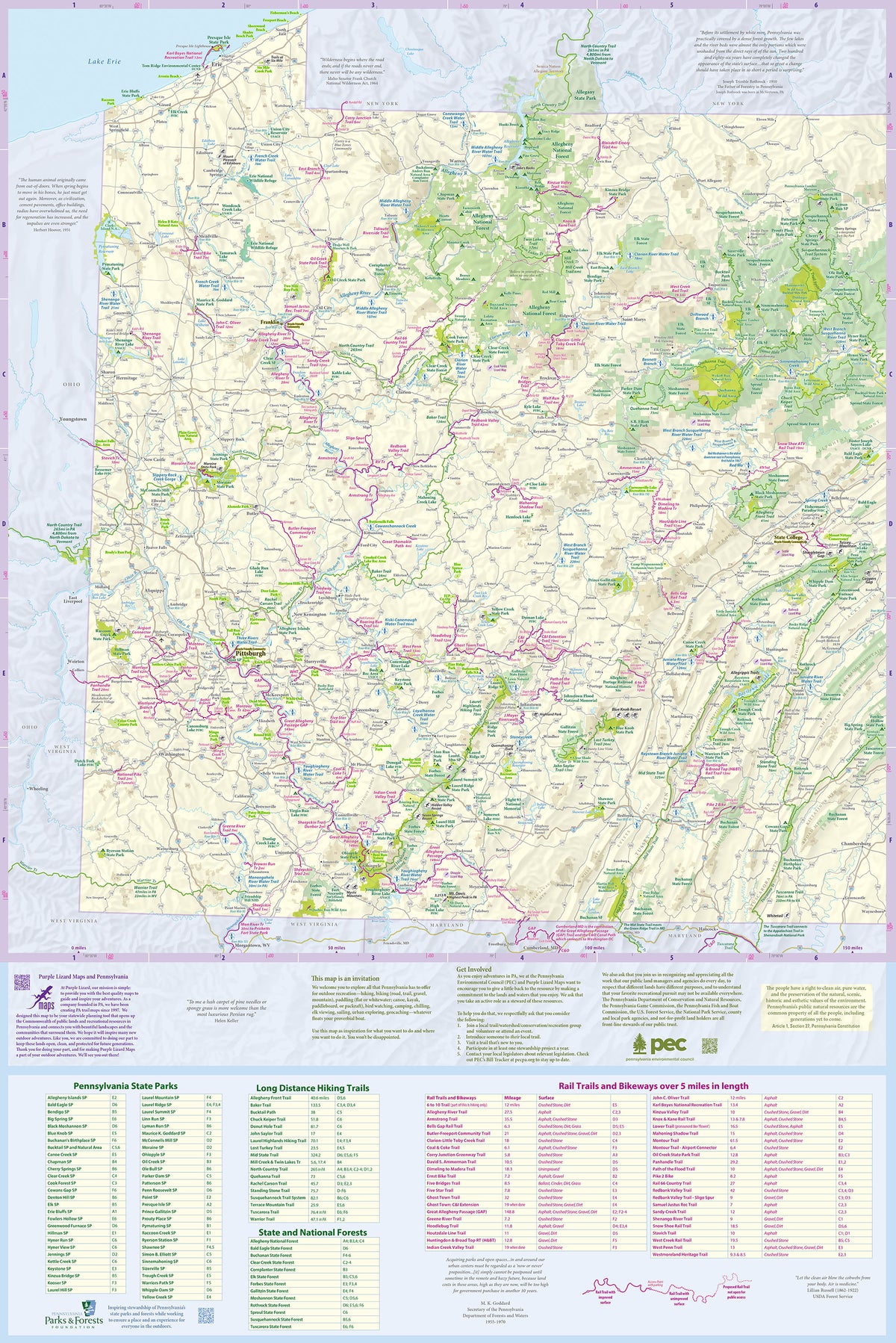 Pennsylvania Statewide Outdoor Recreation Lizard Map