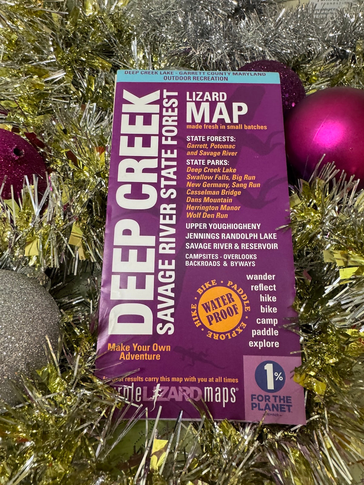 Deep Creek Purple Lizard Map Holiday Gift