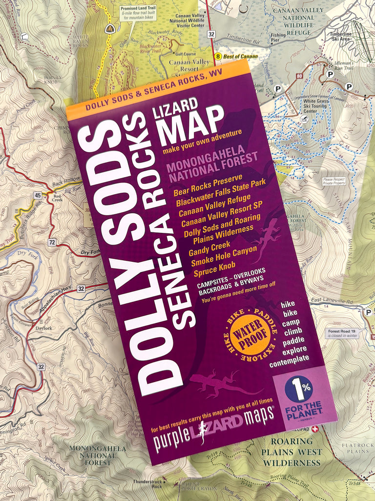Dolly Sods-Seneca Rocks Lizard Map: West Virginia - Purple Lizard Maps