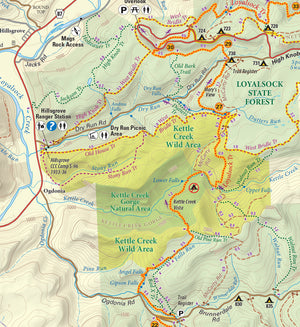 Loyalsock-Worlds End Lizard Map, Pennsylvania