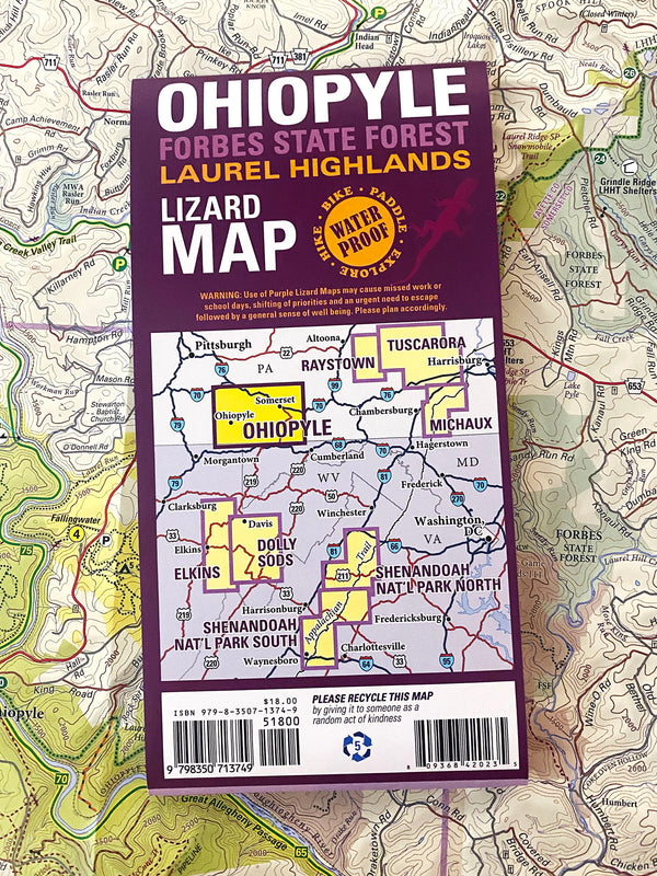 OhiopyleLaurel Highlands Lizard Map Pennsylvania Purple Lizard Maps