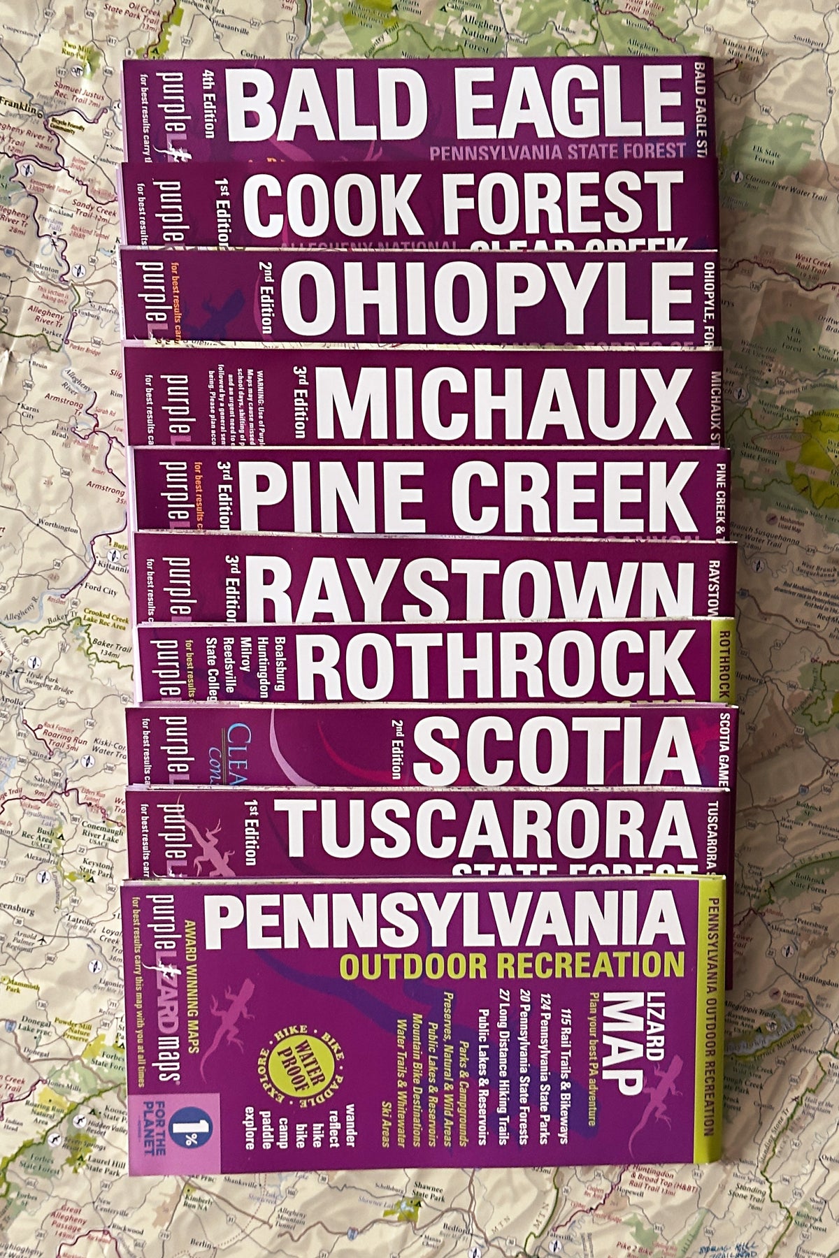 Purple Lizard PA Adventure Pack: All of the Pennsylvania State Forest Maps!
