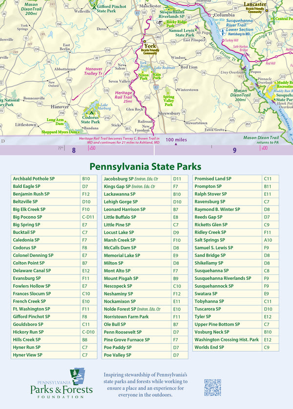 Pennsylvania Statewide Outdoor Recreation Lizard Map - Purple Lizard Maps