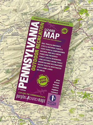 Pennsylvania Statewide Outdoor Recreation Purple Lizard Map on Map Crop