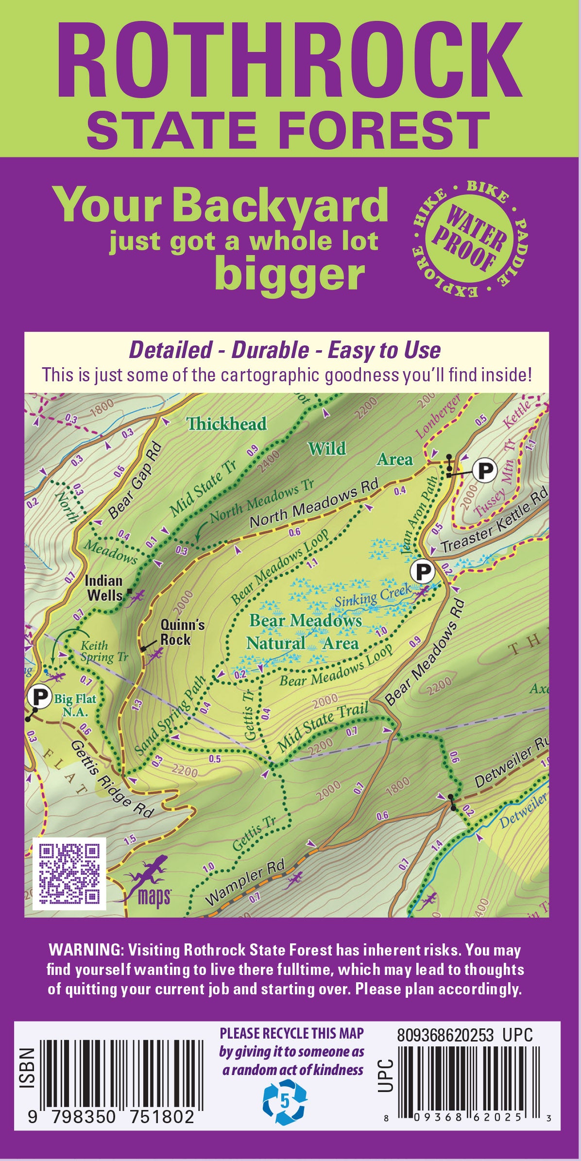 Rothrock Lizard Map, Pennsylvania
