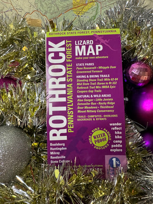 Rothrock Staet Forest Purple Lizard Map Holiday Outdoor Enthusiast Gift