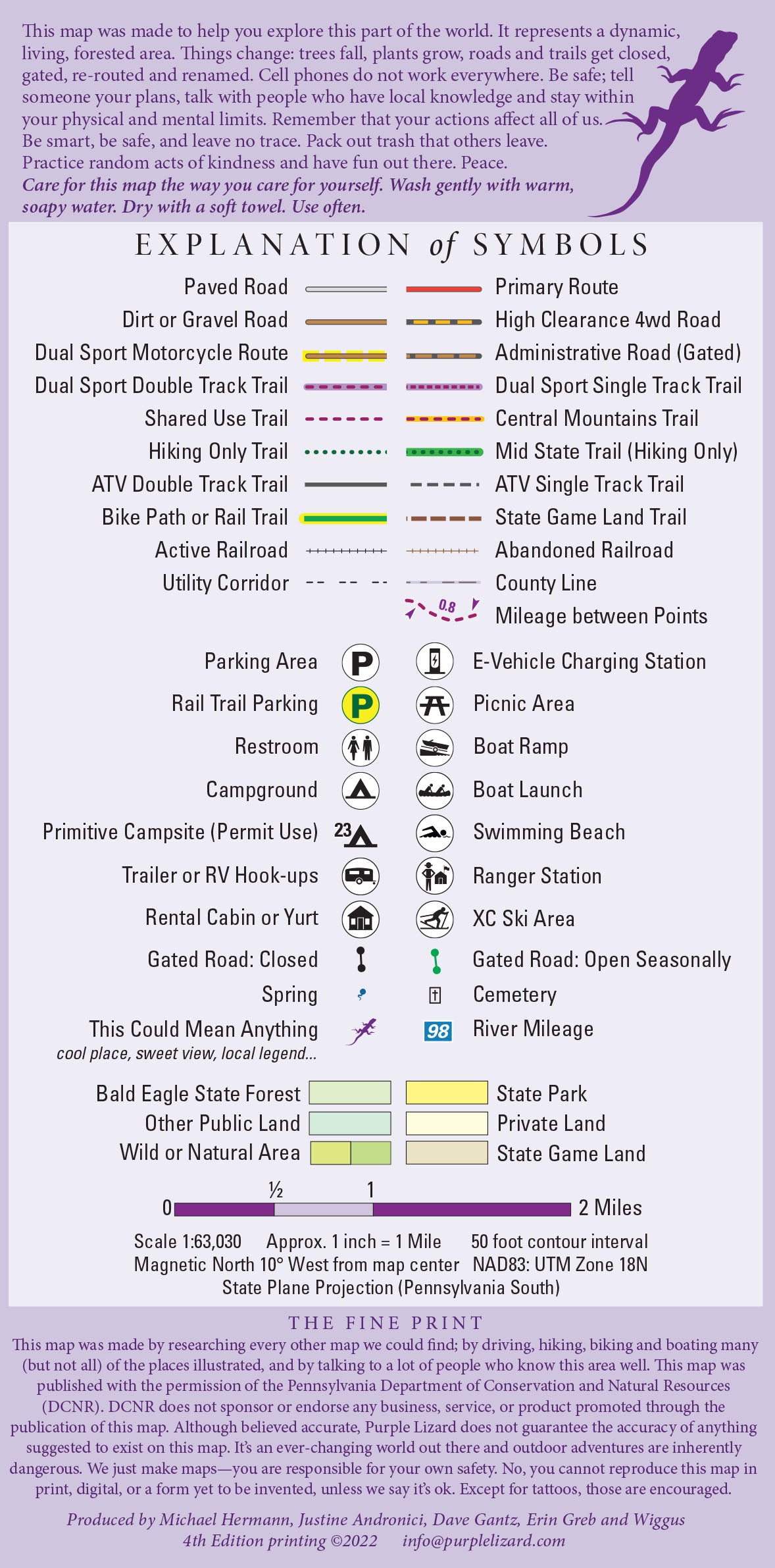 Bald Eagle Lizard Map, Pennsylvania