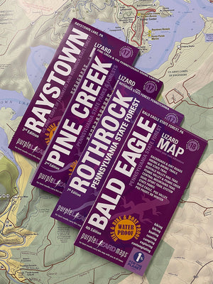 Central PA Lizard 4-Pack: Pine Creek, Bald Eagle, Rothrock and Raystown Lizard Maps