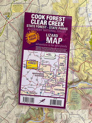 Cook Forest - Clear Creek Lizard Map: Pennsylvania