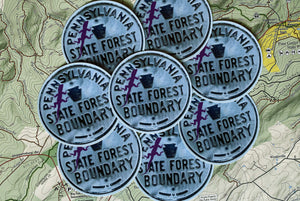 Pennsylvania State Forest Boundary Lizard Sticker 6-pack
