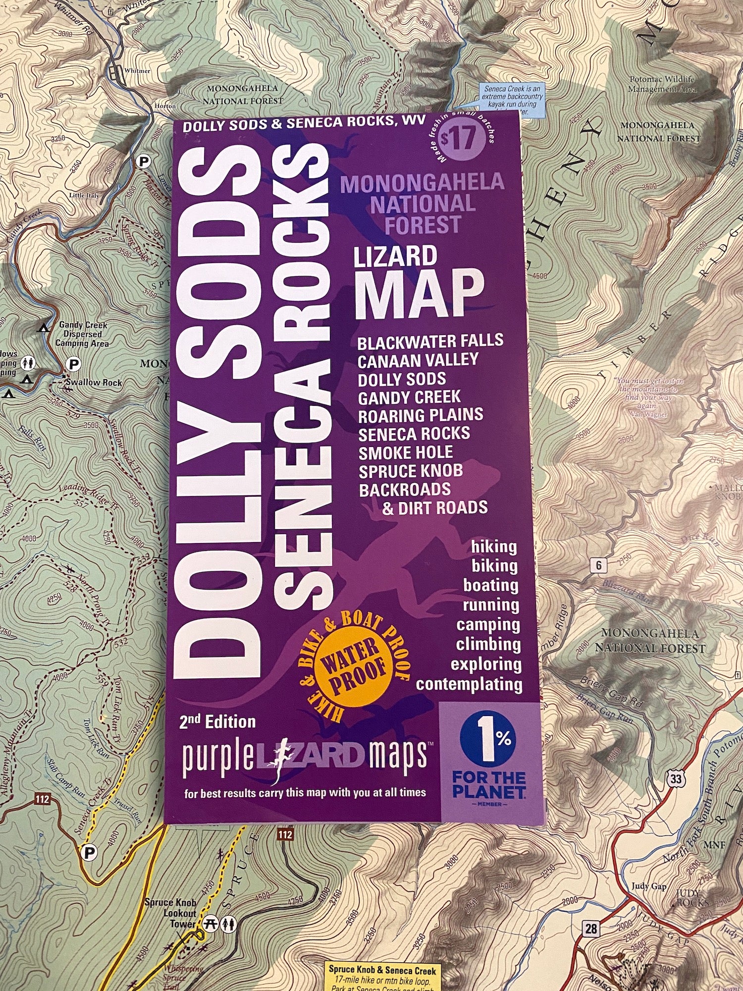 Dolly Sods-Seneca Rocks Lizard Map: West Virginia