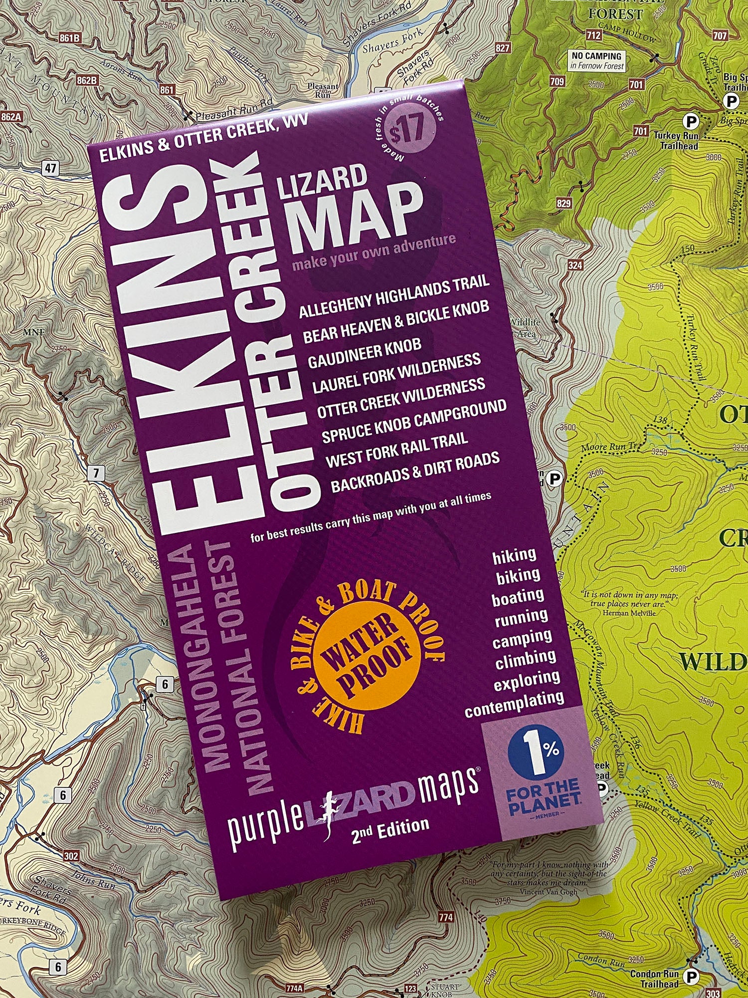 Elkins-Otter Creek Lizard Map: West Virginia