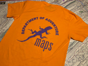 Department of Adventure Purple Lizard Maps T-Shirt