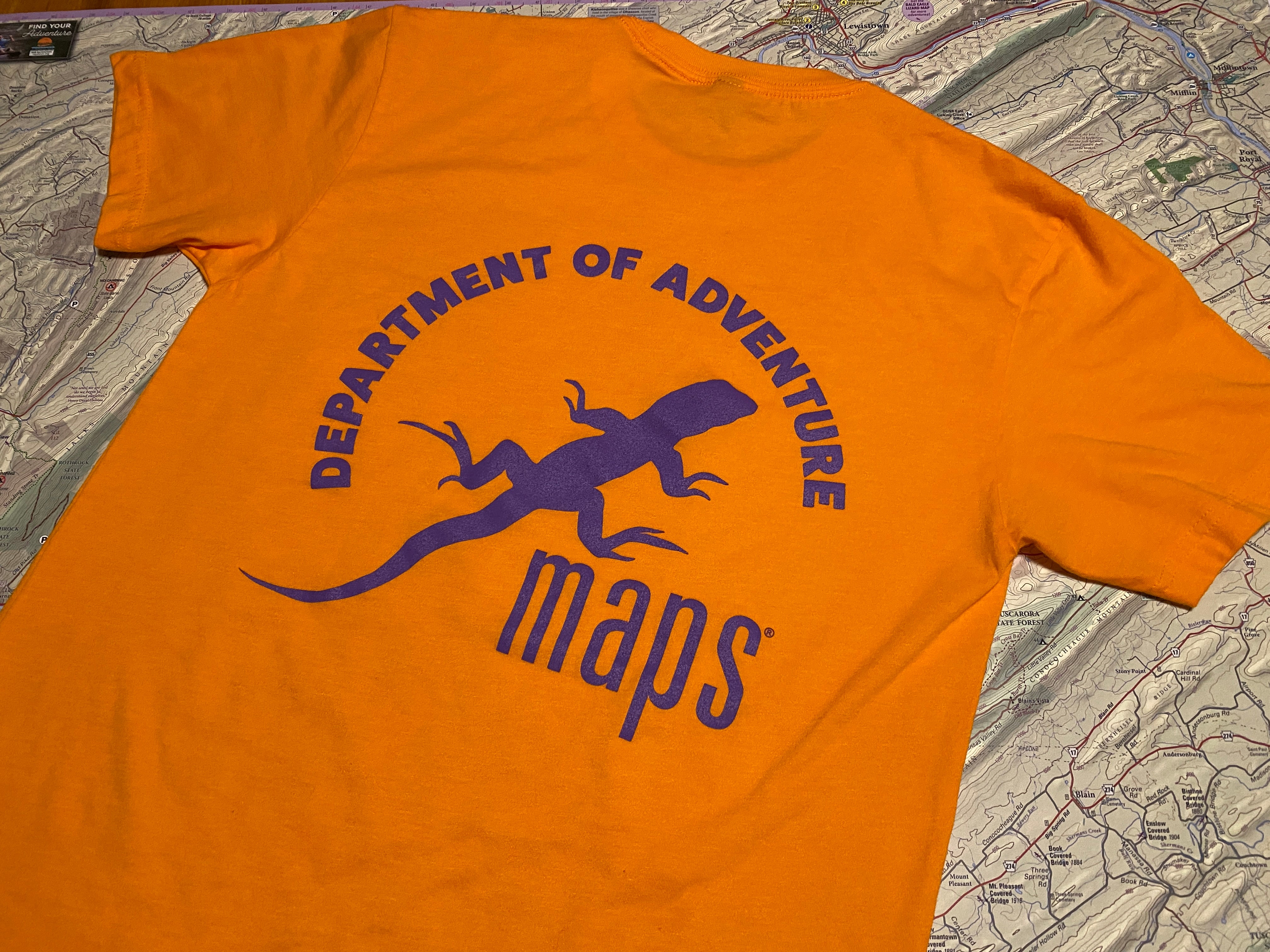 Department of Adventure T-Shirt - Purple Lizard Maps