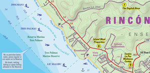 Rincon, Puerto Rico, detailed Purple Lizard Map and Guide Surf breaks, beach info and more