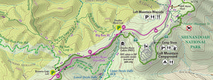 Crop of Purple Lizard Map - Detailed Map of Shenandoah National Park