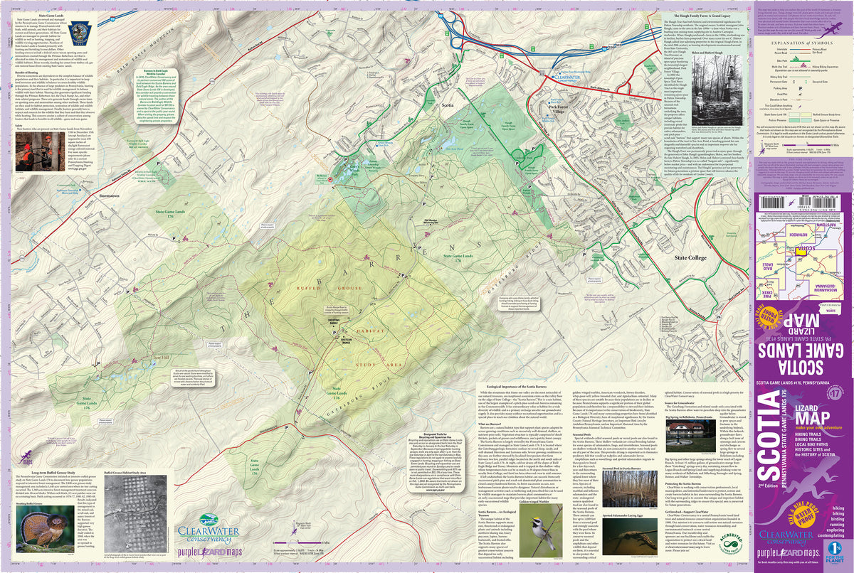 Scotia Game Lands Trails and History Map, PA