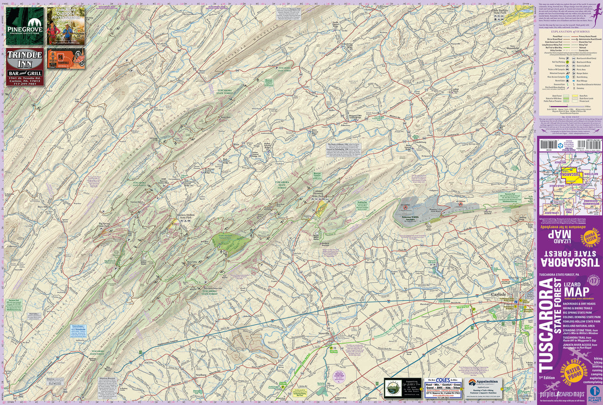 Tuscarora State Forest Lizard Map, Pennsylvania